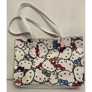 2018 Hello Kitty White Tote Purse Bag Fab NY Sanrio 13 x 10" + 10" Handles